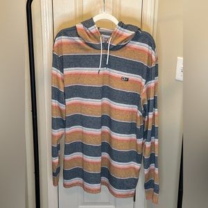 Salty Crew men’s lightweight hoodie sunshirt striped 2XL